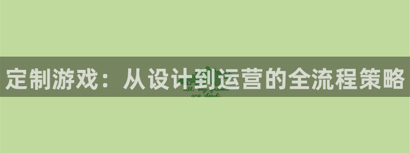 恩佐娱乐平台正规吗可靠吗：定制游戏：从设计到运营的全流程策略