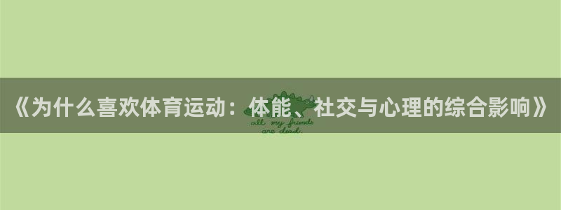 球客岛：《为什么喜欢体育运动：体能、社交与心理的综合影响》
